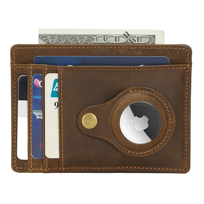 New Airtag Wallet Retro Leather for AirTag Wallet Card Protective Case Anti Scratch Fall Men Women Airtag GPS Protection Cover