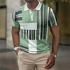 Men's Polo Shirt Striped Short Sleeve T-shirt Man Breathable Business Leisure Button-down Tshirt Casual Summer Streetwear Blouse