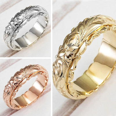 Yellow Gold Suspended Carved Rose Flower Ring for women and men gold rings 14 k Women's jewelry rings Wedding Anniversary 2021