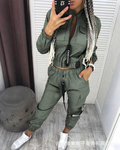Long Sleeve Zipper Tops Two Pieces Tracksuit Sets Women Joggers Pants Streetwear Track Suit Casual Sport Joggers 2022 New
