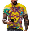 2023 Funny Animal Lion 3D Printed T-Shirt Men Women Fashion Casual Cool T Shirt Reggae Design Harajuku Streetwear Oversized Tops