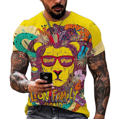 2023 Funny Animal Lion 3D Printed T-Shirt Men Women Fashion Casual Cool T Shirt Reggae Design Harajuku Streetwear Oversized Tops