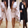 Lady Suit Skirt Bodycon Solid Color Slim 2Pcs Office Autumn Long Blazer Jacket Mini Work Coat Office Solid Blazers Set