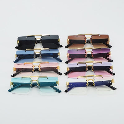 2023 New Big Frame Rectangle Sunglasses Women Brand Diamond Sun Glasses Female Fashion UV400 Shades Eyewear