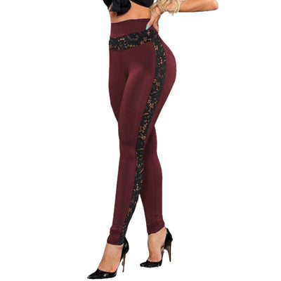 SUJYing New Fashion Spring And Summer 2023 Solid Lace Splice Hip Lifting Sweatpants Yoga Pants Tight Leggings Women's Dress