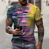 Casual Fashion 3D Printed Summer Short-sleeved Irregular Graffiti Men's T-shirts Round Neck Loose Tops Tees Men Clothing 6XL