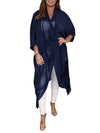 Women s Sheer Chiffon Long Kimono Cardigan Women s Loose Tunic Tops Casual Batwing Sleeve V Neck Solid Color Mesh Dress Sheer