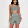 Summer Active Wear Knit Two Piece Set for Women 2023 Sporty Fitness Tank Crop Top and Shorts Suit Workout Gym Yoga Set Tracksuit