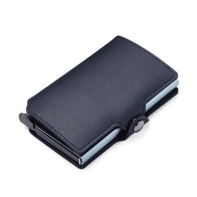 Rfid Cow Genuine Leather Wallets Men Credit Card Holder Wallet Slim Thin Mini Pop Up Smart Wallets Money Bags Male Purse Vallet