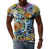 Colorful Cool Abstract Art graphic t shirts Hip Hop Street Style 3D Printed Tees Summer Men Personality Round Neck Short Sleeves