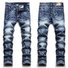 EH·MD® Tie Dyed Geometric Jeans Men's High Pressure Printing Spring Summer Cotton High Elastic Slim Fit Pants 3D Lining Scrape 2