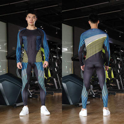 mens new outdoor fitness quick dry pants basketball elastic running fitness suit sports set track suit set men