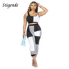 Women Crop Tank Top and Pants Patchwork Workout Outfits Sets Fashion Spliced Two Piece Tracksuit Set Casual Bodyocn Active Wear