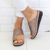 2023 Women Pu Leather Sandals Sole Orthopedic Bunion Corrector Comfy Platform Flat Plus Size 34-43 Sandalias Plataforma Mujer