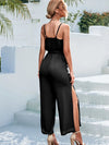 Jump Suits for Women Camisole V-neck Lace-up Straight Leg Pants Solid Color Summer One Piece Outfit Women Elegance Streetwear