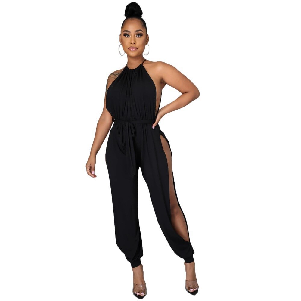 Summer Halter Woman Jumpsuit Sleeveless Female Romper Sleeveless Sexy Woman Jump Suit Overalls for Women