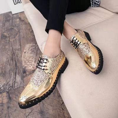 Male Patent Leather Moccasins Shoes High Top Italian Formal Dress Brogue Oxford Wedding Business Shoes Boots 2022