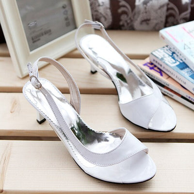 Fashion Peep Toe Pumps Ladies Wedges Transparent High Heels Woman Slingbacks Buckle Shoes Female Solid Footwear Summer