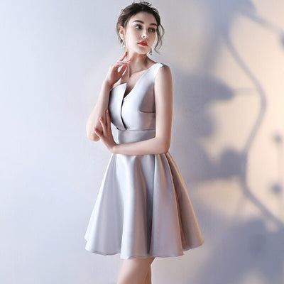 New Korean Version Of The Dress Short Irregular Neckline Waist Slim Elegant Dress Party Small Dress Women's Clothing