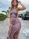 Summer Sexy Wet Body Print Dress Woman Fashion O Neck Sleeveless Maxi Slim Dresses Female Adjustable Shoulder Strap Vestidos
