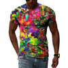 Colorful Cool Abstract Art graphic t shirts Hip Hop Street Style 3D Printed Tees Summer Men Personality Round Neck Short Sleeves