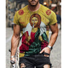 2022 Summer New Style Jesus 3D Print Retro Harajuku Ethnic Short Sleeve T-shirt O-Neck Polyester Material Men's T-shirt