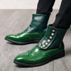 Outdoor Men Business Ankle Boots Formal Prom Shoes Spring Green High Tops Leather Shoes Thick Soled Gladiator Footwear Size 46