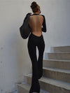 Backless Bodycon Jumpsuit Sexy Chic Jumpsuit Wide Leg Pants Full Body Fitted Jumpsuit Woman Tight Overall Y2k Catsuit Jump Suit