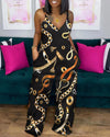 Slip Women Summer 2023 Outfit Wide Leg Pant Jumpsuit Pockets Elegance Party Fashion Women's Bodysuit Print Sleeveless Jump Suit