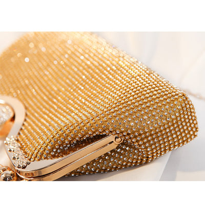 Vintage Diamond Dinner Bag Party Evening Clutches Rhinestone Handbag Women's Dress Chains Crossbody Bag Crystal Shoulder Bag Sac