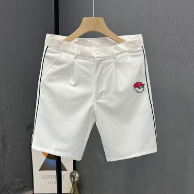 Embroidered Logo Summer Golf Casual Suit Shorts Men's Plankton Big Shorts 2023 New Striped Five-point Dress Pants Mid-pants