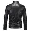 Autumn And Winter Men's British Leather Dress Mock Neck Motorcycle Leather Dress Punk Leather Jacket Brand Men's Business Coat