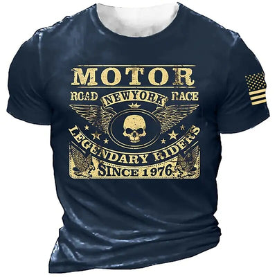 Men's 3D Printed Motorcycle T Shirt Motor Biker Vintage Short Sleeve 1976 T Shirt Homme Moto T Shirt Racing Suit Camiseta Shirt