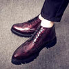 Male Patent Leather Moccasins Shoes High Top Italian Formal Dress Brogue Oxford Wedding Business Shoes Boots 2022