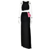 Jacuqeline Women Bodycon Elegant Dress Sets 2 Pcs Sexy Sleeveless Crop Tops and Bow Patchwork Ruched Slits Maxi Skirt Suit Party