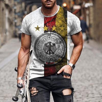 2022 Summer Men's New Shirt 3D Printing Personality Trend Youth Casual Top Summer Light and Breathable Large Size T-shirt