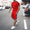 Mens Tracksuit Two Piece Sets Fashion Casual Short Sleeve Tshirts Short Outfits Streetwear Jogger Sets Printed Sports Track suit