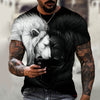 2022 Cotton Summer T-shirt Men Animal Lion 3d Print Fashion Short Sleeve Top Micro Elastic Sport Fitness T Shirt For Men