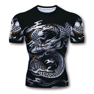New 3D Men's T-Shirt Dragon Print 2023 Summer Crew Neck Short Sleeve Tee Shirt Oversized Loose Men's Clothing Casual Sweatshirt