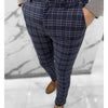 Men Fashion Retro Casual Plaid Pants Male Streetwear Hip Hop Straight Trousers Men's Business Banquet Black Dress Pants Spring