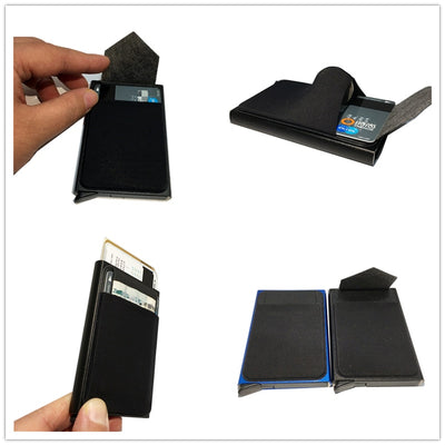 Men Business Aluminum  Cash ID Card Holder RFID Blocking Slim Metal Wallet Coin Purse card case  credit card wallet rfid wallet