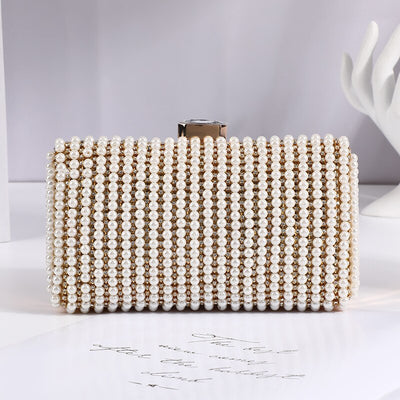 ROENICK Women Diamonds Pearl Evening Bags Bridal Wedding Dress Chain Clutch Cocktail Banquet Luxury Designer Handbags Purses