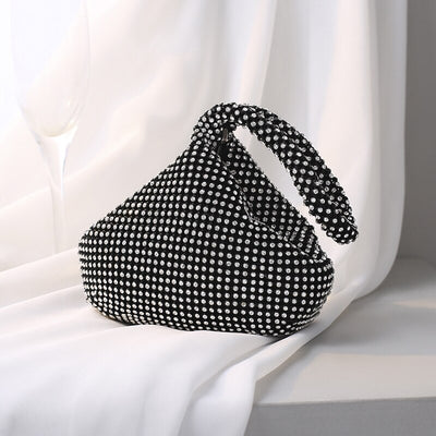 Ladies' Dinner Bag Pure Handmade Rhinestone Evening Dress Bag Handheld Handheld Banquet Bag Women's Handbag Small