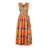 Women African Lace-up Dress Fashion Style African Women Lace-up Waist Maxi Dress Plus Size Long Dress Convertible Robe Longue