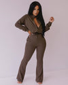 GLCMYAYA 2023 Fashion Women's Set Zipper Up Jacket and Flare Pants Suit Active Wear INS Tracksuit Two 2 Piece Set Fitness Outfit