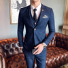 Large Size 7XL ( Blazer + Vest + Pants ) Groom Wedding Dress Dark Plaid Classic Retro Men's Formal Business Suit Three-Piece Set