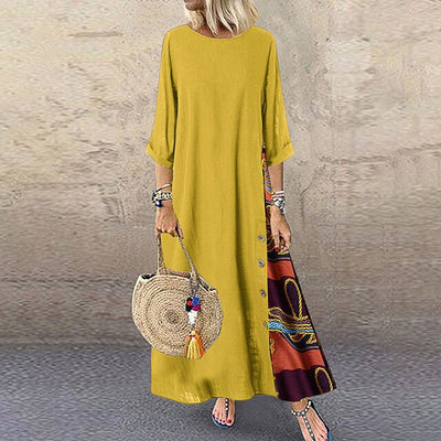 Summer Boho Maxi Dress Women Fashion Floral Printed Loose Sundress Casual High Waist Beach Party Long Dresses Vestidos Robe