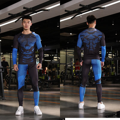 mens new outdoor fitness quick dry pants basketball elastic running fitness suit sports set track suit set men