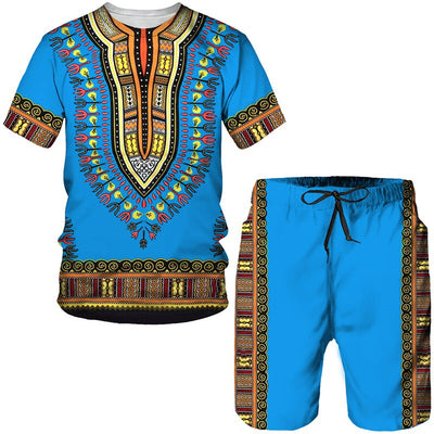 Fashion Funny Harajuku Summer Clothes For Men Leisure O-neck Short Sleeve Tees Set Outdoor Sports Top Shorts 2 Piece Outfit Sets