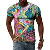 Colorful Cool Abstract Art graphic t shirts Hip Hop Street Style 3D Printed Tees Summer Men Personality Round Neck Short Sleeves